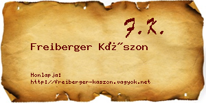Freiberger Kászon névjegykártya